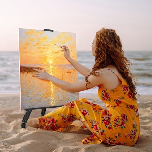 Art Painting Display Easel Stands - Portable Adjustable Floor Artist Easels - style: Black - 4pack