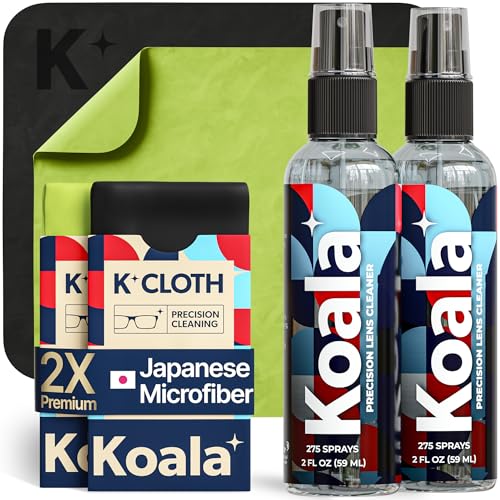Koala Eyeglass Lens Cleaner Spray Kit | Japanese Microfiber (4 Piece Set) - size: 4 Piece Set