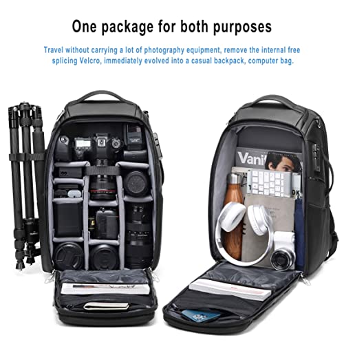 Waterproof DSLR Camera Backpack - Large with TSA Lock, Fits Drone & 17-Inch Laptop