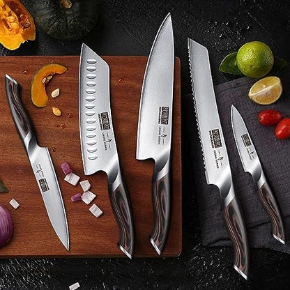HOSHANHO Knife Set with Magnetic Knife Holder, 6PCS Kitchen Knife Sets - size: 8"