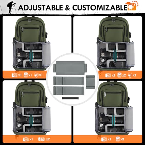 RAINSMORE Camera Sling Bag, Small Dslr/Mirrorless Camera Bag & Case - color: Army Green