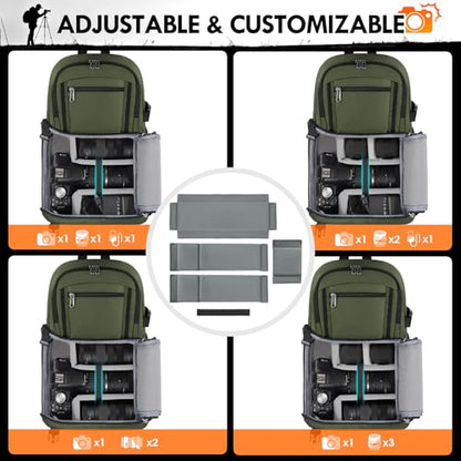 RAINSMORE Camera Sling Bag, Small Dslr/Mirrorless Camera Bag & Case - color: Army Green