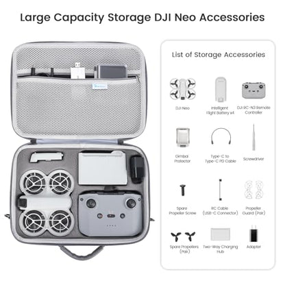 Skyreat Neo Case, Portable PU Leather Storage Neo Shoulder Bag for DJI Neo Fly More Combo Drone and RC-N3 Remote Controller Accessories