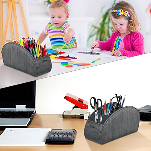 SITHON Remote Control Holder with 5 Compartments - color: Woodgrain Gray, size: Small