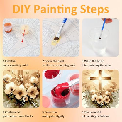 Mandun Religious Paint by Numbers Kit for Adults, 3 Pack, 7.8x11.8 inch - color: 3 Pack Religion