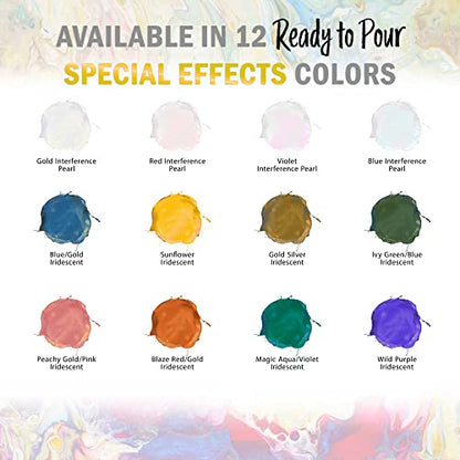 Pouring Masters Blue Interference Pearl 32-oz Acrylic Pouring Paint - color: Blue, size: 32 Fl Oz (Pack of 1)