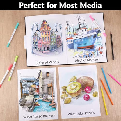 Hardcover Marker Paper Pad 9×12 in, 50 Sheets, Spiral Bound, 120gsm - size: 9×12 Inch (50 Sheets )