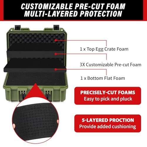 SEKKVY Gun Case for Handguns, Pistol Case Hard Shell - color: 1-Pistol Case, Green