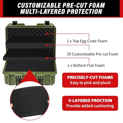 SEKKVY Gun Case for Handguns, Pistol Case Hard Shell - color: 1-Pistol Case, Green