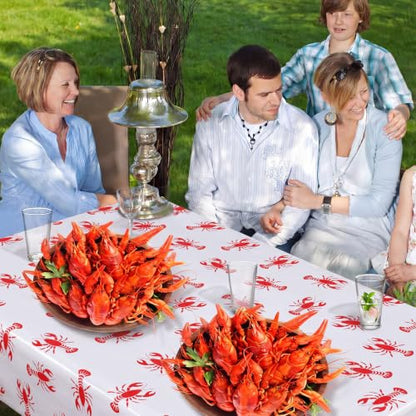 Oudain 54 Inch x 100 ft Crawfish Boil Lobster Tablecloth Roll Cutter Box - style: Crawfish