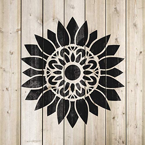 Mandala Sunflower Stencil - Stencil Template, Nature Stencil, Large Stencils, Sunflower Template, Stencils for Wood - size: 35"x35"