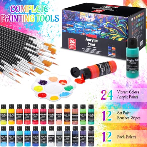 AmazingSpark 12 Set Sip and Paint Kit for Adults Pre Drawn Canvas,Butterfly - style: Butterfly