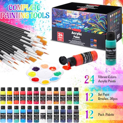 AmazingSpark 12 Set Sip and Paint Kit for Adults Pre Drawn Canvas,Butterfly - style: Butterfly
