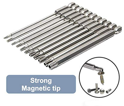 aiyun 12-Piece Security Bits Screwdriver Set Star Driver Bit (50mm) - size: 50mm Length (T5-T40)