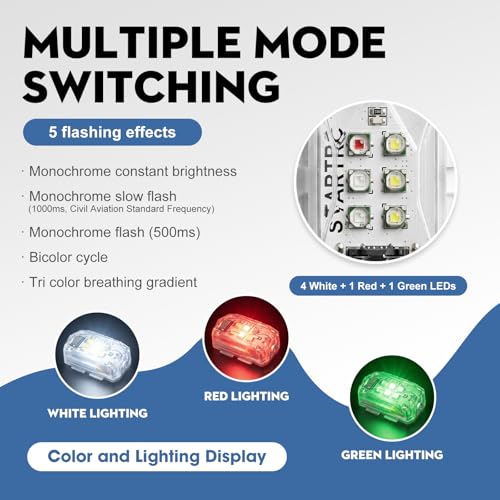 (2pcs) Drone Strobe Light, Anti-Collision LED Signal Light for Drones, Night Flying Visibility Drone LED Light - size: 2pcs
