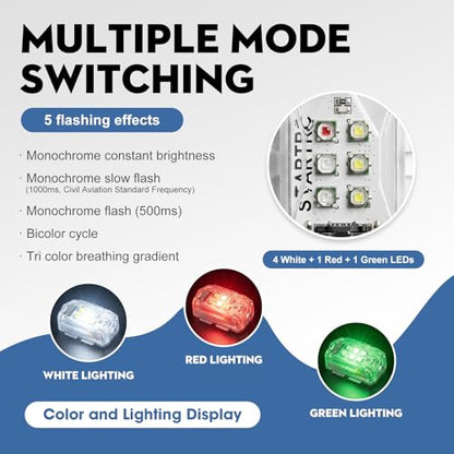 (2pcs) Drone Strobe Light, Anti-Collision LED Signal Light for Drones, Night Flying Visibility Drone LED Light - size: 2pcs