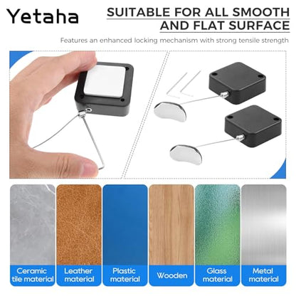 Yetaha 2 Pack 6.5FT Adjustable Retractable Remote Control Lock Tether for TV