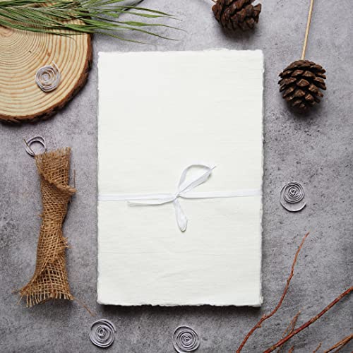LEATHER VILLAGE Handmade Rough Textured Watercolor Paper 7.5x11.5 in White - color: Texture White, size: 7.5"x11.5"