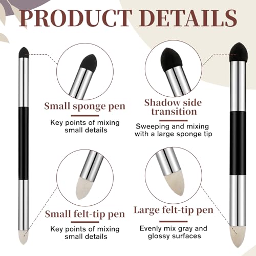 Oil Pastel Blending Tools, Dual Tip Drawing Art Oil Pastels Blender (4, Black) - color: 4 PCS