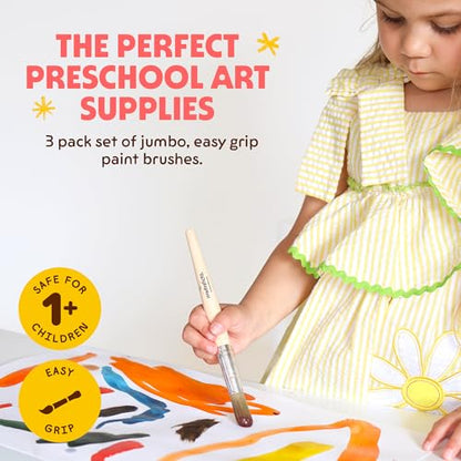 Honeysticks Jumbo Paint Brushes Set (3 Pack) - Large, Easy to Hold and Use - size: Jumbo