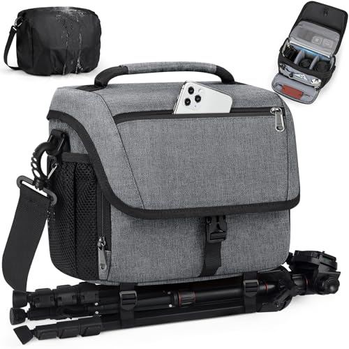 RAINSMORE Camera Bag, DSLR SLR Mirrorless Camera Case for Photographer - color: Grey