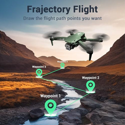 Drones with Camera for Adults 2k One-Key Take Off/Landing FPV RC Drone with Camera for Beginners Headless Mode, 3 Speeds, 360° Flip, 2 Batteries Mini Drone for Beginners Green - color: Green