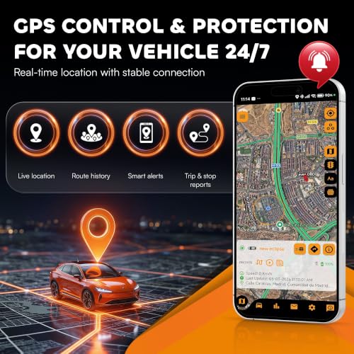 4G-Tracker - GPS Tracker for Vehicles: Car, Motorcycle and Truck | Direct Battery Connection and Built-in SIM | Vehicle Tracking with App, Anti-Theft, Speed Alert | Low-Cost Subscription Plans - color: GPS 4G