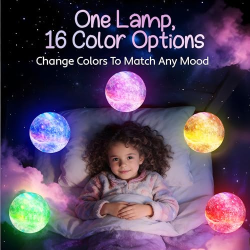 Mind-Glowing Galaxy Moon Lamp, 16 Colors, Touch/Remote Control (4.7 inch) - color: Galaxy, size: 4.7 Inch
