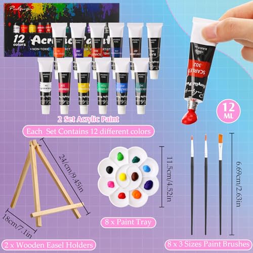 Cholemy 36 Pcs Paint and Sip Kit Gift for Adults 8''x10'',Butterfly - style: Butterfly