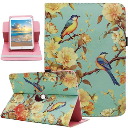 Universal 10 10.1 11 Inch Android 16 15 Tablet Case Cover - color: 03 Birds Flower