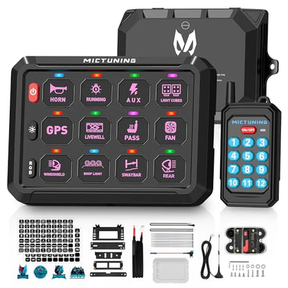 MICTUNING P1Y+ 12 Gang Switch Panel Wireless Remote Control Up to 230FT - color: Remote, size: 12 Gang
