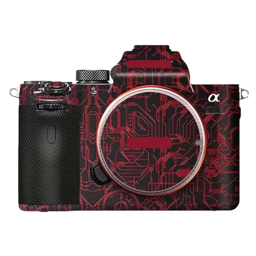 Anti-Scratch Camera Skin Wrap Sticker Coat Vinly Protective Film Body Protector Decals Cover for Sony A7II A7RII A7SII A7M2(Circuit Red) - color: Circuit Red