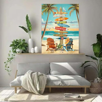 ZeeLionArt Diamond Art Kit, Beach Inspirational Quotes, 12 x 16 Inch - color: DP04499