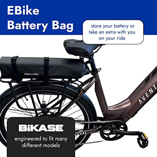 BiKase EBike Battery Bag - Waterproof & Fire Resistant, Mountable Battery Storage Bag, Fits Most Batteries, 245.0 cubic inches, Black, Solid - size: 3.5" x 3.5" x 21"