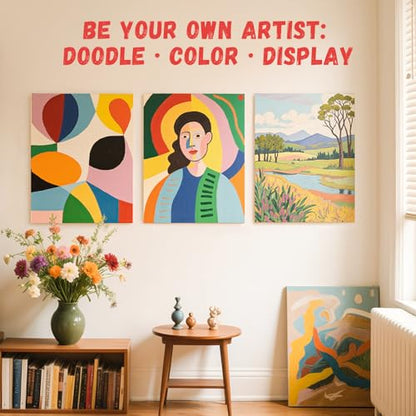 Simetufy 12 Pack 16x20 Inch Flat Canvas Panels Large Painting Boards - size: 16"x20"
