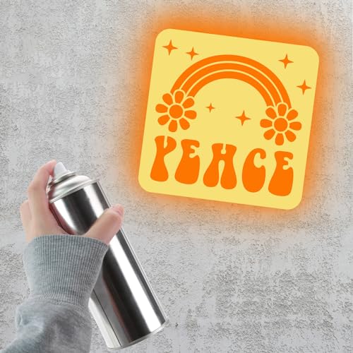 36pcs Groovy Hippie Drawing Stencil for Kids 8 Inch Sidewalk Chalk Stencils - style: Groovy