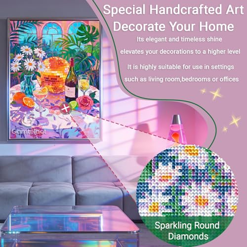 Gamteldot Disco Diamond Art Kits for Adults,DIY Restaurant Diamond Art - color: Disco