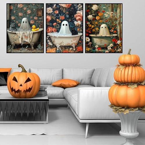 3 Pack Diamond Art Kits for Adults Halloween Diamond Painting Kit 12x16inch - color: 3 Pack Halloween-D, size: 11.8 × 15.7 in (30 × 40 cm)