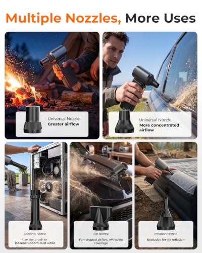 DooGooCoo Powerful Compressed Air Duster,150000RPM Turbo Fan, 66m/s Airflow