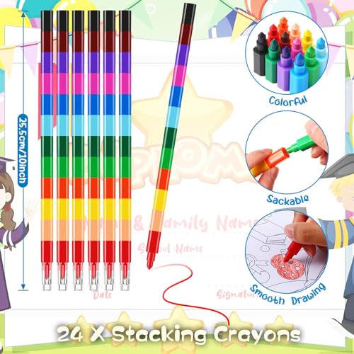 BenLouis 24 Graduation Coloring Books with 24 Crayons for Kids Bulk - style: Graduation
