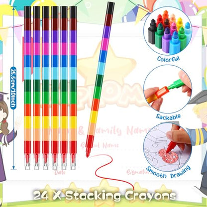 BenLouis 24 Graduation Coloring Books with 24 Crayons for Kids Bulk - style: Graduation