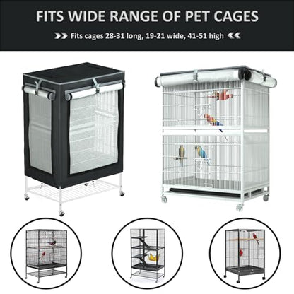 Large Bird Cage Cover - 600D Cage Covers for Night, Good Night Bird Cage Cover for Large Birdcage,Indoors or Outdoors (M) - size: 32.0"L x 21.0"W x 52.0"H