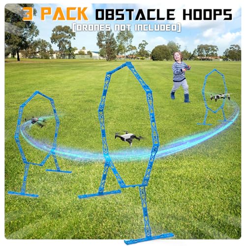3 Pack Drone Obstacle Course, FPV Racing Drone Loop Gate - color: Blue *3 Pack