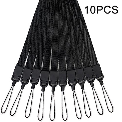 YOUOWO 10Pcs Neck Lanyards Black Long (10 Black - Combination 1) - color: 10 Black - Combination 1