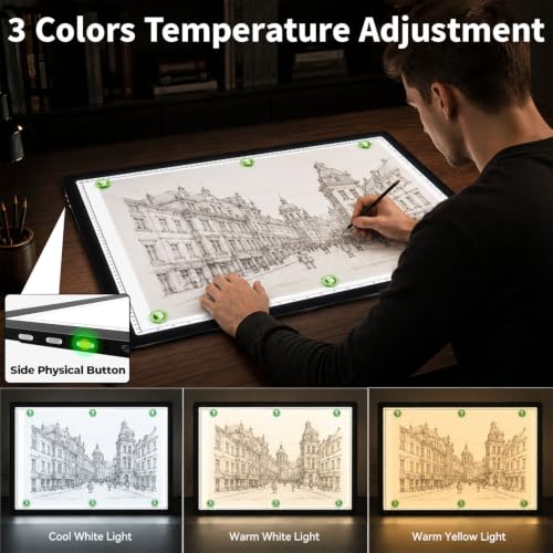 Buspher Rechargeable A2 Light pad,25.2"x18.4"Magnetic Light Box for tracing - size: A2(Rechargeable)