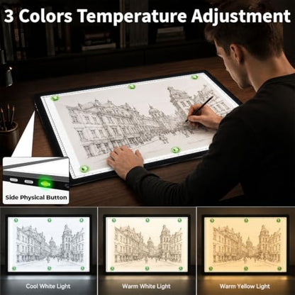 Buspher Rechargeable A2 Light pad,25.2"x18.4"Magnetic Light Box for tracing - size: A2(Rechargeable)