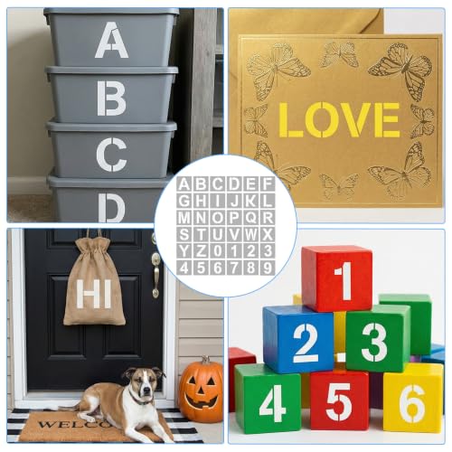 72PCS Letter Stencils for Painting Reusable Alphabet Number Stencil 2 Inch