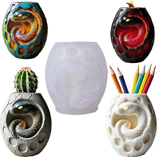 Snake Egg Epoxy Resin Molds Silicone, Animal Planters Candle Molds - color: Snake Egg Resin Mold
