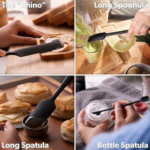 DI ORO Silicone Jar Spatula Set - 600F Heat Resistant, 5-Pc Mint - color: Mint