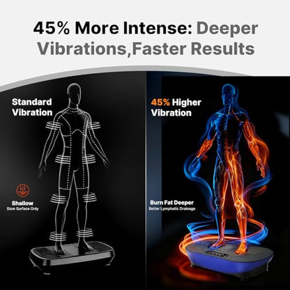 Merach V33 Pro Vibration Plate Exercise Machine with Touchscreen, 99 Speeds - color: Blue